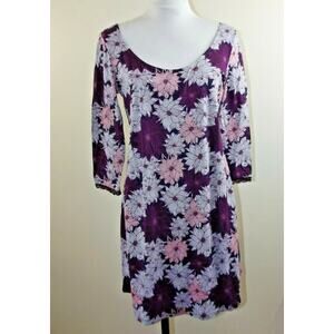 Maidenform Womens Short NIGHTGOWN - Size MEDIUM - Purple Floral Print NWT
